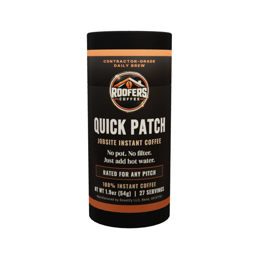 ROOFERS COFFEE Quick Patch instant coffee tube, front view