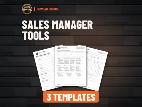 Sales Manager Tools roofing template bundle cover: 3 editable Word templates from ROOFERS COFFEE